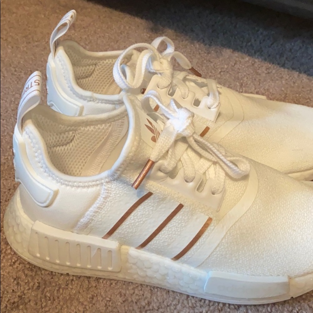 Adidas White and Gold NMD